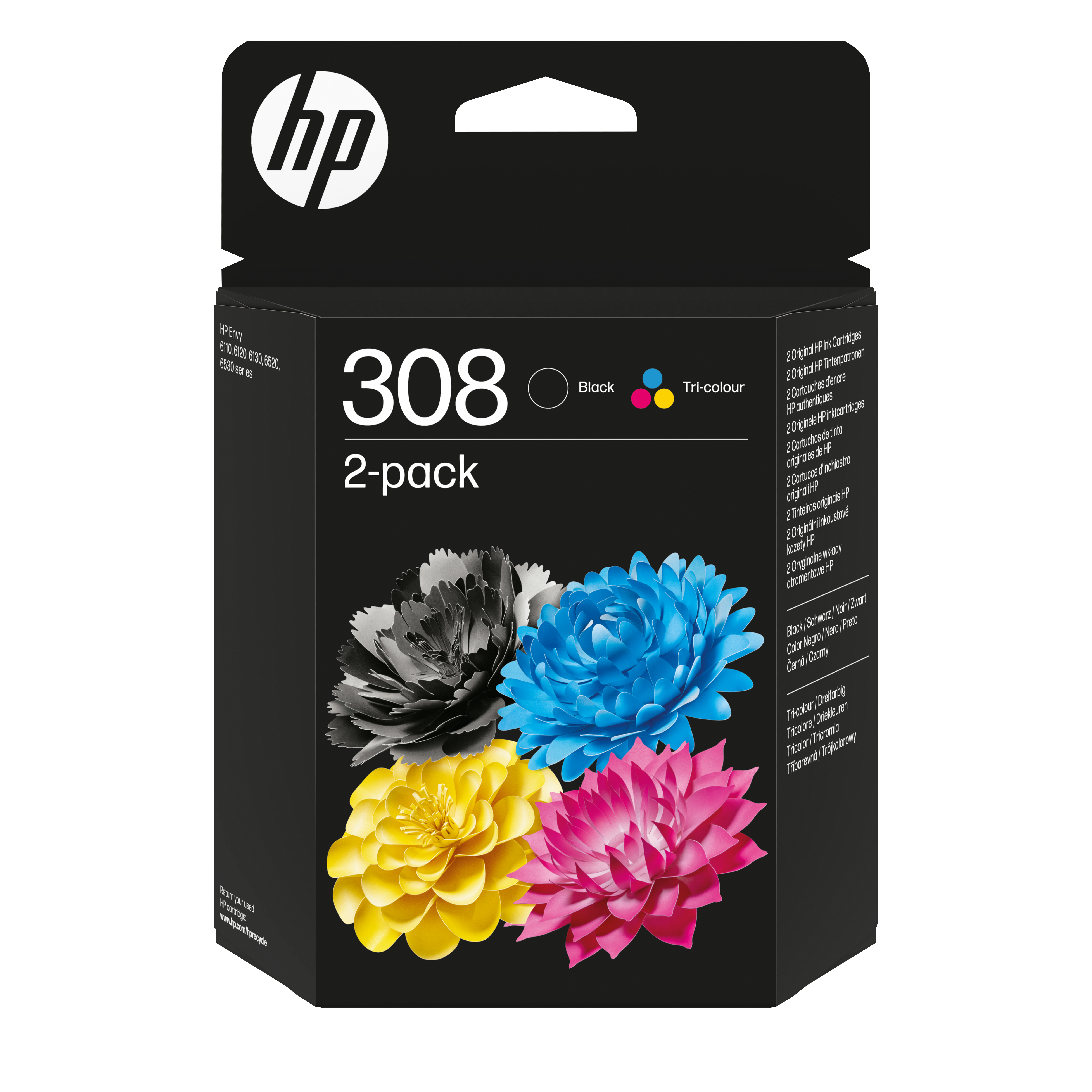 HP 308 2-Pack kleur en zwart (Origineel)