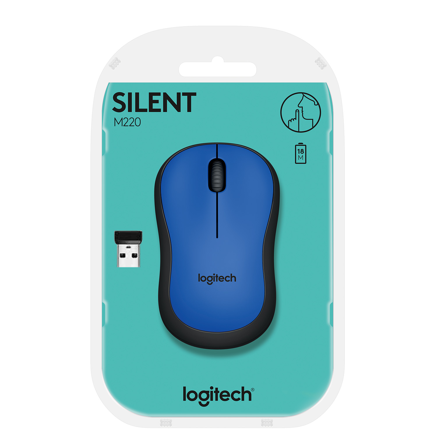 LOGITECH M220 Silent wireless muis, Blue - 2.4GHZ