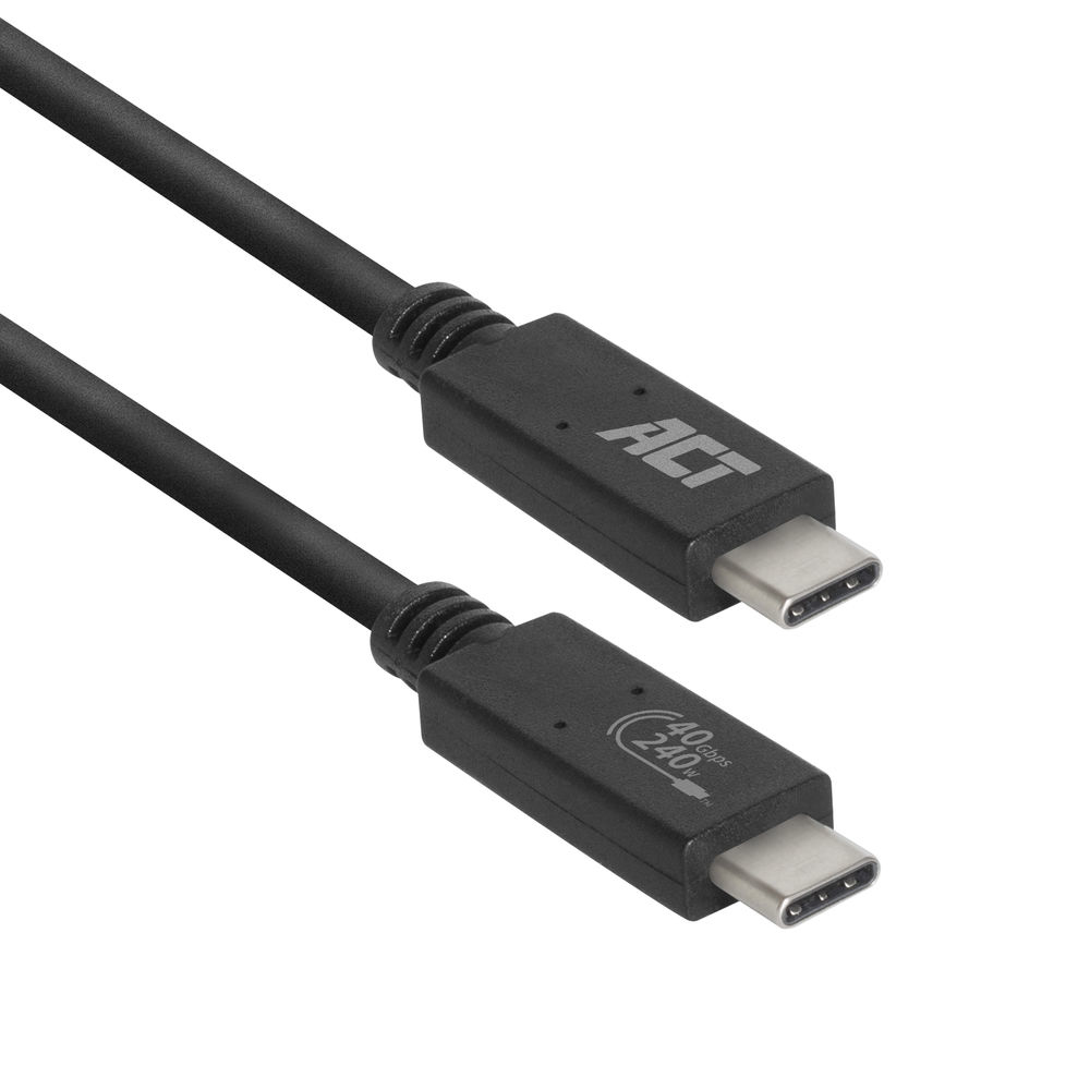ACT USB4 40Gbps 240W USB Type-C kabel, USB-IF gecertificeerd 0,8 meter