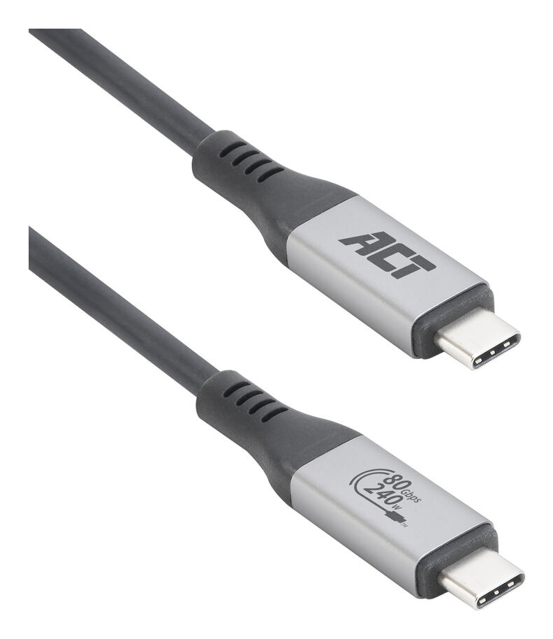 ACT Thunderbolt 5 USB4 Kabel: USB-C naar USB-C, 1,5 m, USB-IF gecertificeerd, Zwart
